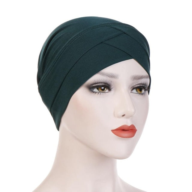 2020 Full Cover Inner Hijab Caps Muslim stretch Turban cap Islamic Underscarf Bonnet Solid color Under Scarf caps turbante mujer