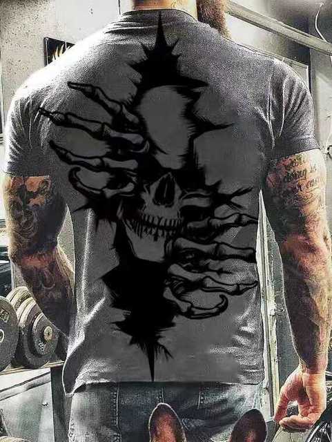 Summer Skulls 3D Print T Shirts For Men Casual O-Neck Short Sleeve Clothes Oversized T-shirts Streetwear Hip Hop Loose Tops Tees