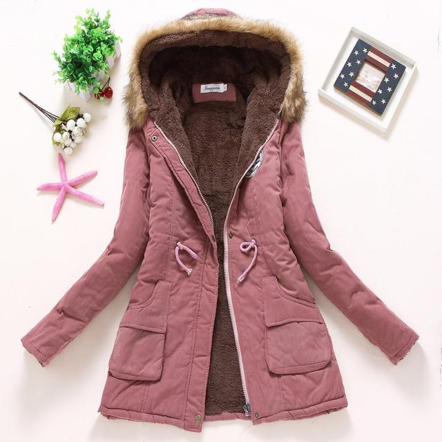 new winter military coats women cotton wadded hooded jacket medium-long casual parka thickness XXXL quilt snow outwear