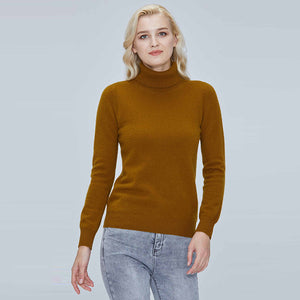 100% Merino Wool Women Turtleneck Sweater 2021 Autumn Winter Warm Soft knitted Pullover Femme Jumper Women Cashmere Sweater