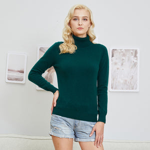 100% Merino Wool Women Turtleneck Sweater 2021 Autumn Winter Warm Soft knitted Pullover Femme Jumper Women Cashmere Sweater