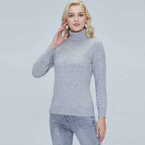 100% Merino Wool Women Turtleneck Sweater 2021 Autumn Winter Warm Soft knitted Pullover Femme Jumper Women Cashmere Sweater