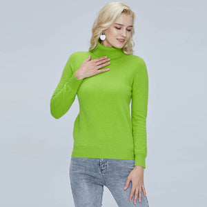 100% Merino Wool Women Turtleneck Sweater 2021 Autumn Winter Warm Soft knitted Pullover Femme Jumper Women Cashmere Sweater