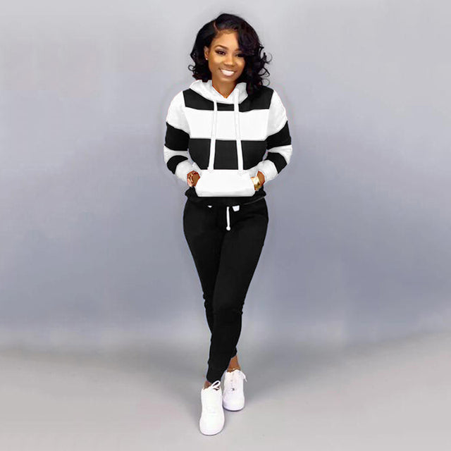 2 Piece Set Spring Autumn Tracksuit Women Sweatshirt Print Hoodies+Pants Sportwear Women&#39;s Sports Suit Hooded Set Hoodies Suit