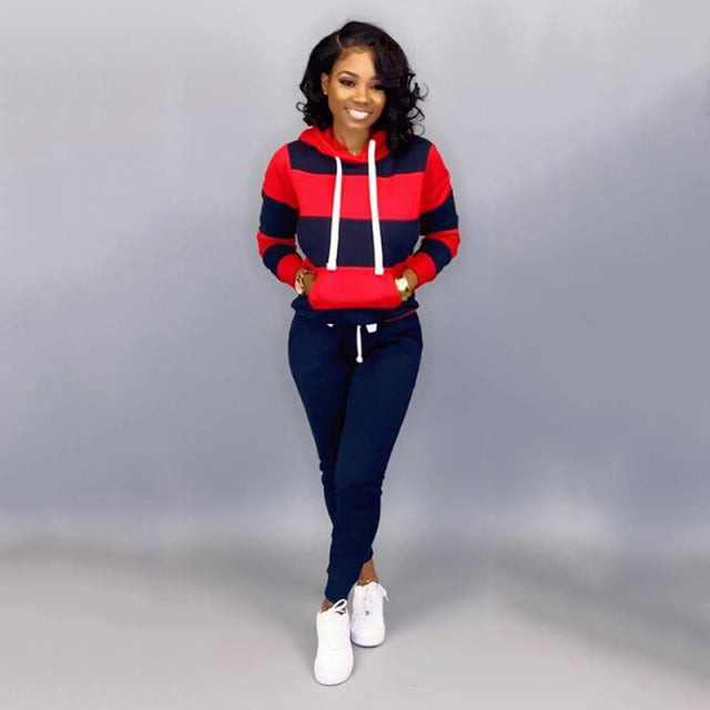 2 Piece Set Spring Autumn Tracksuit Women Sweatshirt Print Hoodies+Pants Sportwear Women&#39;s Sports Suit Hooded Set Hoodies Suit