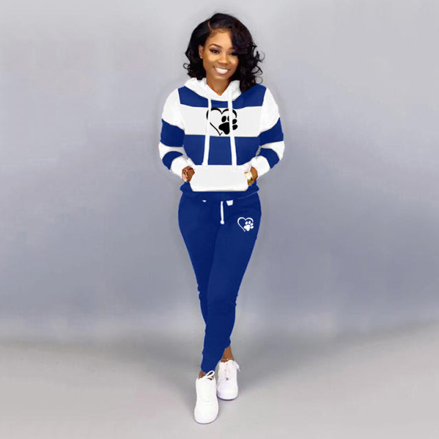 2 Piece Set Spring Autumn Tracksuit Women Sweatshirt Print Hoodies+Pants Sportwear Women&#39;s Sports Suit Hooded Set Hoodies Suit