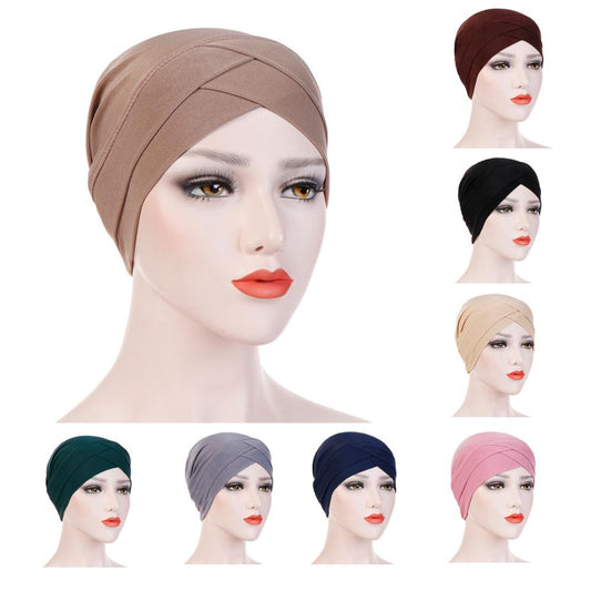 2020 Full Cover Inner Hijab Caps Muslim stretch Turban cap Islamic Underscarf Bonnet Solid color Under Scarf caps turbante mujer