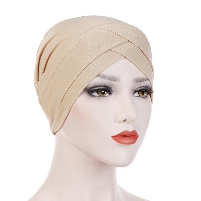2020 Full Cover Inner Hijab Caps Muslim stretch Turban cap Islamic Underscarf Bonnet Solid color Under Scarf caps turbante mujer