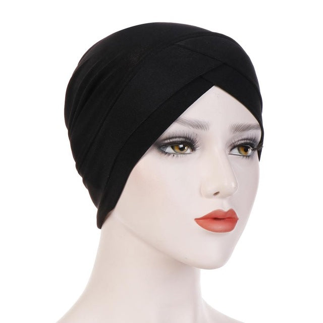 2020 Full Cover Inner Hijab Caps Muslim stretch Turban cap Islamic Underscarf Bonnet Solid color Under Scarf caps turbante mujer