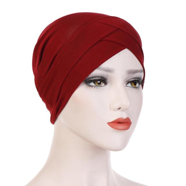 2020 Full Cover Inner Hijab Caps Muslim stretch Turban cap Islamic Underscarf Bonnet Solid color Under Scarf caps turbante mujer