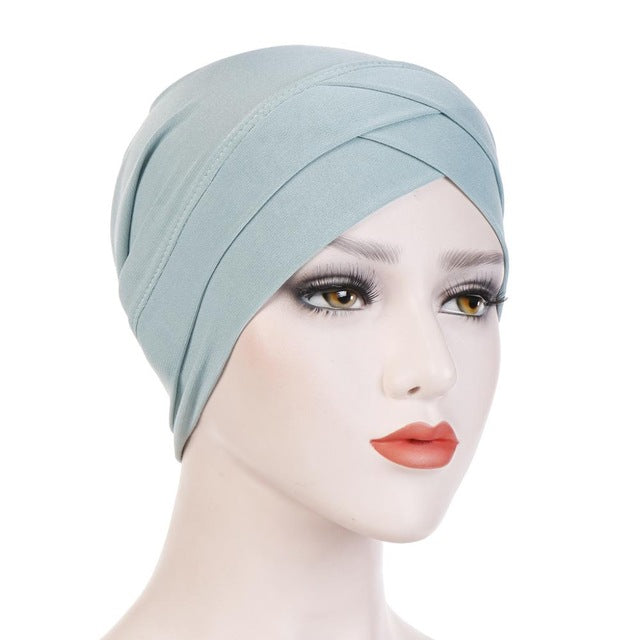 2020 Full Cover Inner Hijab Caps Muslim stretch Turban cap Islamic Underscarf Bonnet Solid color Under Scarf caps turbante mujer