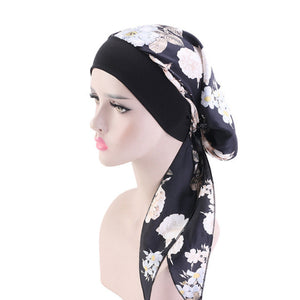 2020 fashion printed flowers women inner hijabs cap muslim head scarf turban bonnet ready to wear ladies wrap under hijab caps