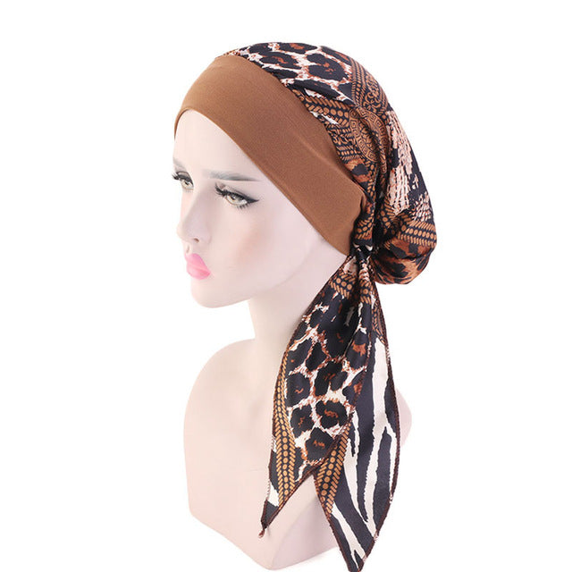 2020 fashion printed flowers women inner hijabs cap muslim head scarf turban bonnet ready to wear ladies wrap under hijab caps