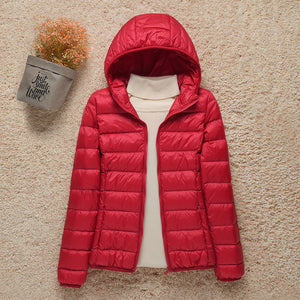 2021 New Women Thin Down Jacket White Duck Down Ultralight Jackets Autumn And Winter Warm Coats Portable Outwear