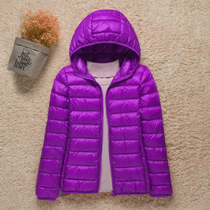 2021 New Women Thin Down Jacket White Duck Down Ultralight Jackets Autumn And Winter Warm Coats Portable Outwear