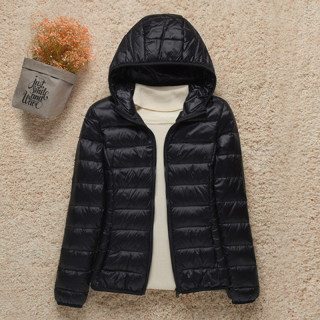 2021 New Women Thin Down Jacket White Duck Down Ultralight Jackets Autumn And Winter Warm Coats Portable Outwear