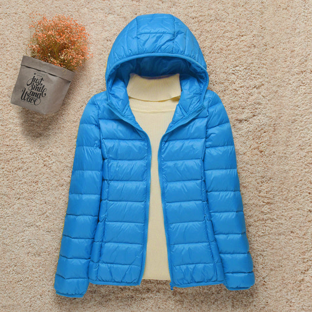 2021 New Women Thin Down Jacket White Duck Down Ultralight Jackets Autumn And Winter Warm Coats Portable Outwear