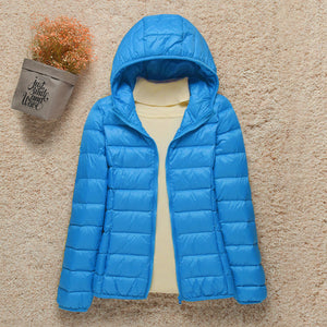 2021 New Women Thin Down Jacket White Duck Down Ultralight Jackets Autumn And Winter Warm Coats Portable Outwear