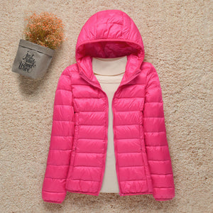 2021 New Women Thin Down Jacket White Duck Down Ultralight Jackets Autumn And Winter Warm Coats Portable Outwear