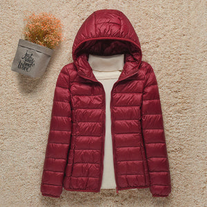 2021 New Women Thin Down Jacket White Duck Down Ultralight Jackets Autumn And Winter Warm Coats Portable Outwear