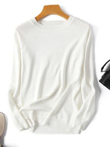 2022 Autumn Winter Long Sleeve Striped Pullover Women Sweater Knitted Sweaters O-Neck Tops Korean Pull Femme Jumper Female White