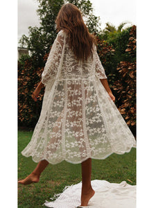 2022 Crochet White Knitted Beach Cover up dress Tunic Long Pareos Bikinis Cover ups Swim Cover up Robe Plage Beachwear