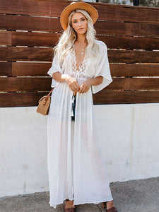 2022 Crochet White Knitted Beach Cover up dress Tunic Long Pareos Bikinis Cover ups Swim Cover up Robe Plage Beachwear