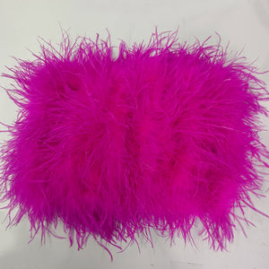 2022 New 100% natural ostrich hair bra underwear women&#39;s fur coat real ostrich fur coat fur mini skirt