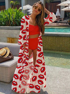 2022 Women Swimsuit Cover Up Sleeve Kaftan Beach Tunic Dress Robe De Plage Solid White Cotton Pareo  High Collar Beachwear