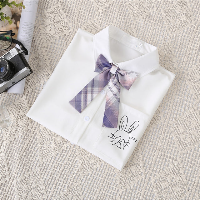 2022 Women White Blouses Short Sleeve White Shirt Summer Tops Lapel Solid JK Shirts Korean Casual Female Blusas Preppy Style