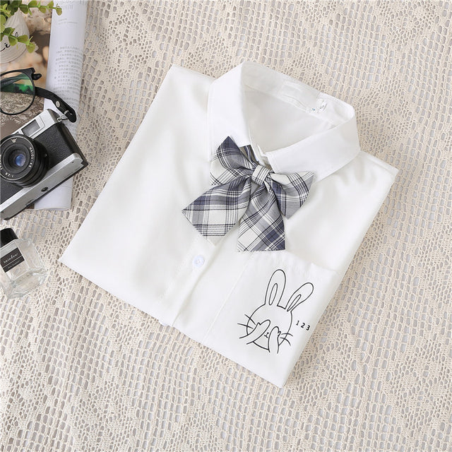 2022 Women White Blouses Short Sleeve White Shirt Summer Tops Lapel Solid JK Shirts Korean Casual Female Blusas Preppy Style