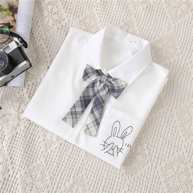 2022 Women White Blouses Short Sleeve White Shirt Summer Tops Lapel Solid JK Shirts Korean Casual Female Blusas Preppy Style