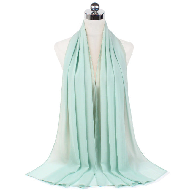 70*180cm Muslim Chiffon Hijab Shawls Scarf Women Solid Color Head Wraps Women Hijabs Scarves Ladies Foulard Femme Muslim Veil