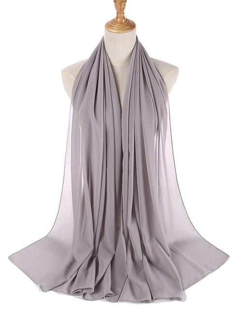 72*175cm Muslim Chiffon Hijab Scarf Shawls Women Solid Color Head Wraps Islamic Hijabs Scarves Ladies Foulard Femme muslim veil