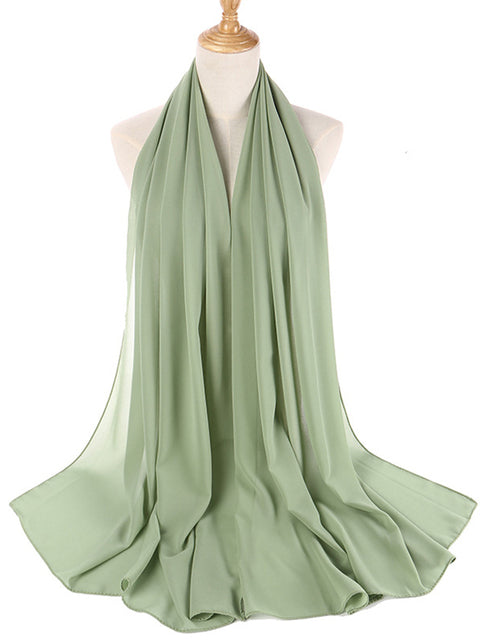 72*175cm Muslim Chiffon Hijab Scarf Shawls Women Solid Color Head Wraps Islamic Hijabs Scarves Ladies Foulard Femme muslim veil