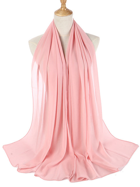 72*175cm Muslim Chiffon Hijab Scarf Shawls Women Solid Color Head Wraps Islamic Hijabs Scarves Ladies Foulard Femme muslim veil