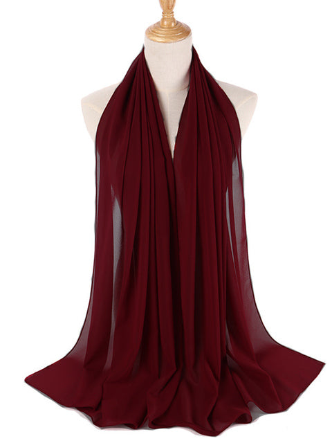 72*175cm Muslim Chiffon Hijab Scarf Shawls Women Solid Color Head Wraps Islamic Hijabs Scarves Ladies Foulard Femme muslim veil
