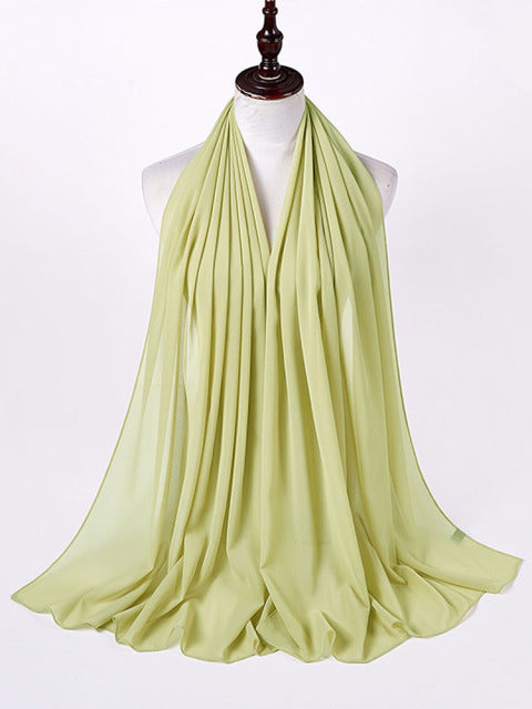 72*175cm Muslim Chiffon Hijab Scarf Shawls Women Solid Color Head Wraps Islamic Hijabs Scarves Ladies Foulard Femme muslim veil