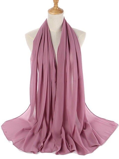 72*175cm Muslim Chiffon Hijab Scarf Shawls Women Solid Color Head Wraps Islamic Hijabs Scarves Ladies Foulard Femme muslim veil