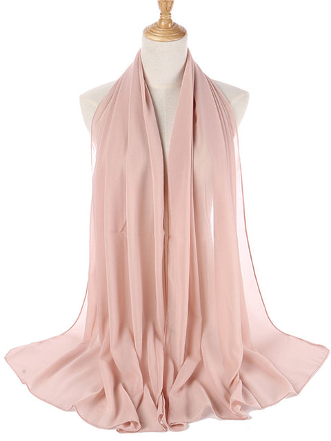 72*175cm Muslim Chiffon Hijab Scarf Shawls Women Solid Color Head Wraps Islamic Hijabs Scarves Ladies Foulard Femme muslim veil