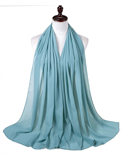 72*175cm Muslim Chiffon Hijab Scarf Shawls Women Solid Color Head Wraps Islamic Hijabs Scarves Ladies Foulard Femme muslim veil