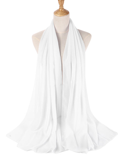 72*175cm Muslim Chiffon Hijab Scarf Shawls Women Solid Color Head Wraps Islamic Hijabs Scarves Ladies Foulard Femme muslim veil