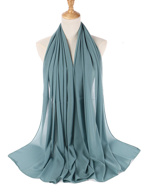 72*175cm Muslim Chiffon Hijab Scarf Shawls Women Solid Color Head Wraps Islamic Hijabs Scarves Ladies Foulard Femme muslim veil