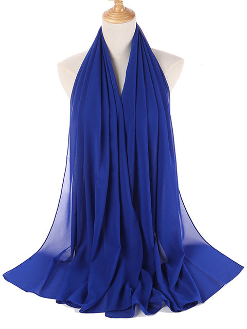 72*175cm Muslim Chiffon Hijab Scarf Shawls Women Solid Color Head Wraps Islamic Hijabs Scarves Ladies Foulard Femme muslim veil