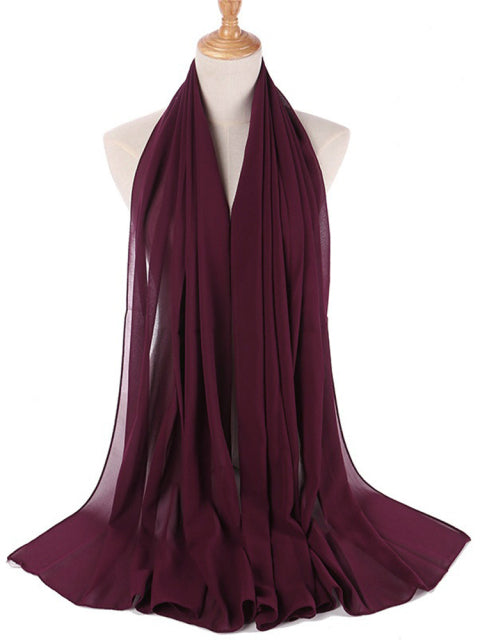 72*175cm Muslim Chiffon Hijab Scarf Shawls Women Solid Color Head Wraps Islamic Hijabs Scarves Ladies Foulard Femme muslim veil