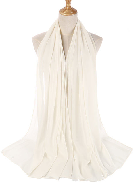 72*175cm Muslim Chiffon Hijab Scarf Shawls Women Solid Color Head Wraps Islamic Hijabs Scarves Ladies Foulard Femme muslim veil