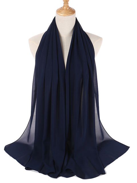 72*175cm Muslim Chiffon Hijab Scarf Shawls Women Solid Color Head Wraps Islamic Hijabs Scarves Ladies Foulard Femme muslim veil