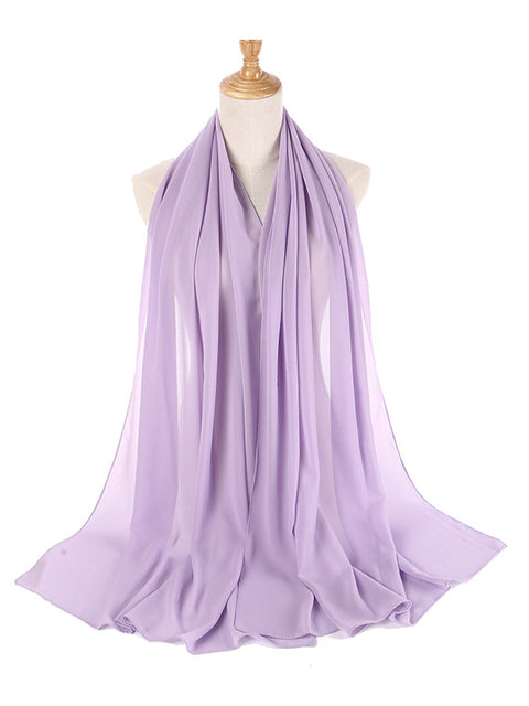 72*175cm Muslim Chiffon Hijab Scarf Shawls Women Solid Color Head Wraps Islamic Hijabs Scarves Ladies Foulard Femme muslim veil