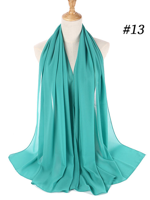 72*175cm Muslim Chiffon Hijab Scarf Shawls Women Solid Color Head Wraps Islamic Hijabs Scarves Ladies Foulard Femme muslim veil