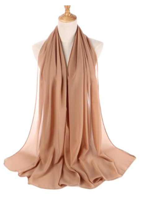 72*175cm Muslim Chiffon Hijab Scarf Shawls Women Solid Color Head Wraps Islamic Hijabs Scarves Ladies Foulard Femme muslim veil